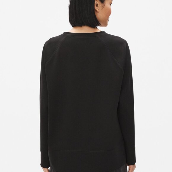 Eileen Fisher Sweater Womens 2X Lyocell Soft Black Round Neck Oversized Made USA - Picture 3 of 11
